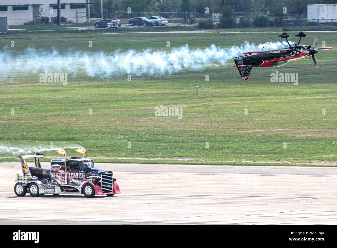 Shockwave races down the runway during The Great Texas Airshow Apr. 22 ...