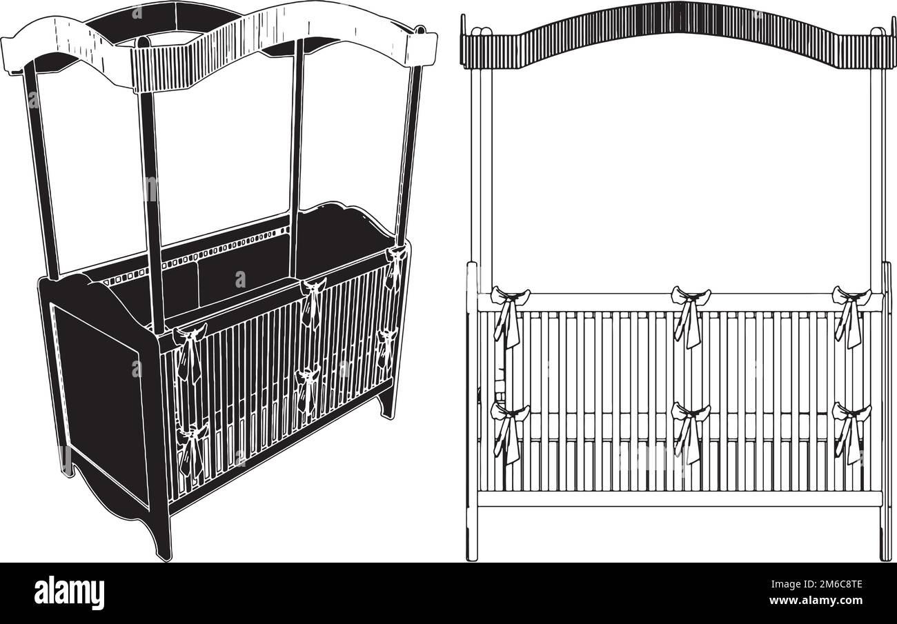 Baby Bed Vector Stock Vector Image & Art Alamy