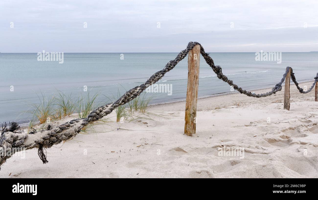 Rope fence by the sea hi-res stock photography and images - Alamy