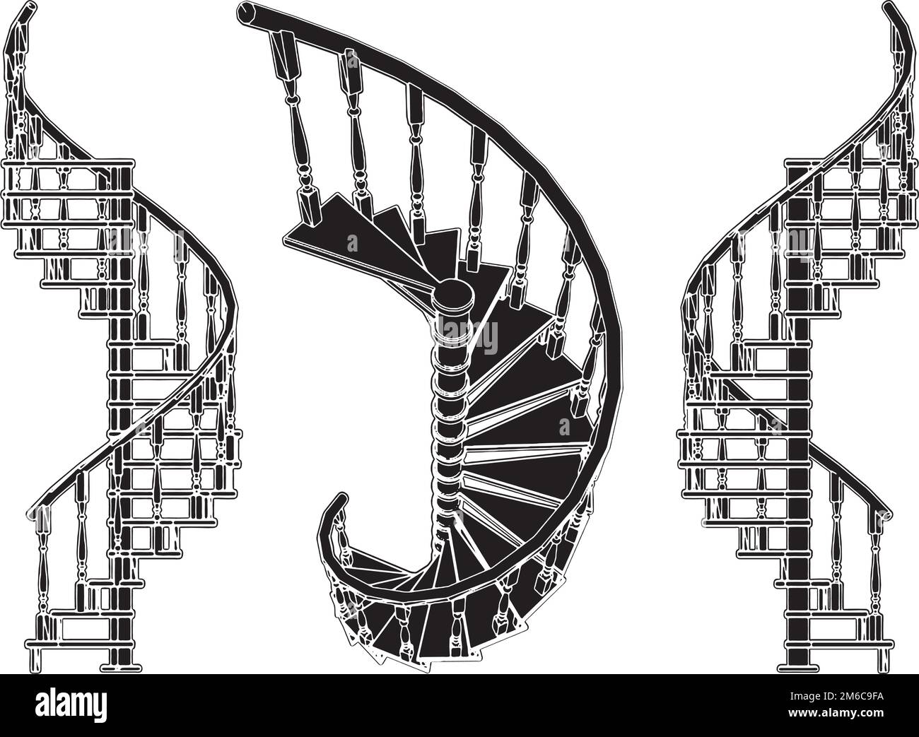 Spiral Staircase Vector Stock Vector