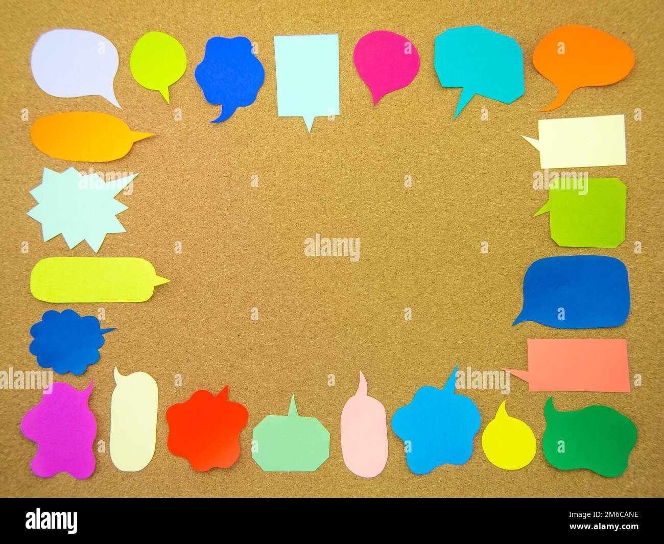 Colorful balloons and bubbles; you can write words on it Stock Photo