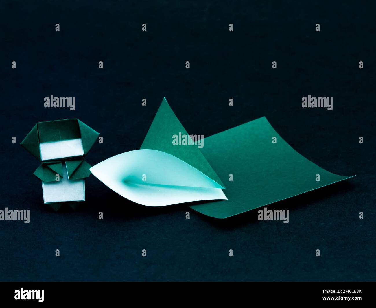 Japanese Origami Toys Folding Instructions; How to Play Stock Photo