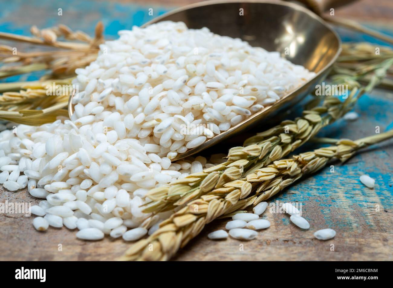 White italian arborio rice used for making risotto dish close up Stock ...