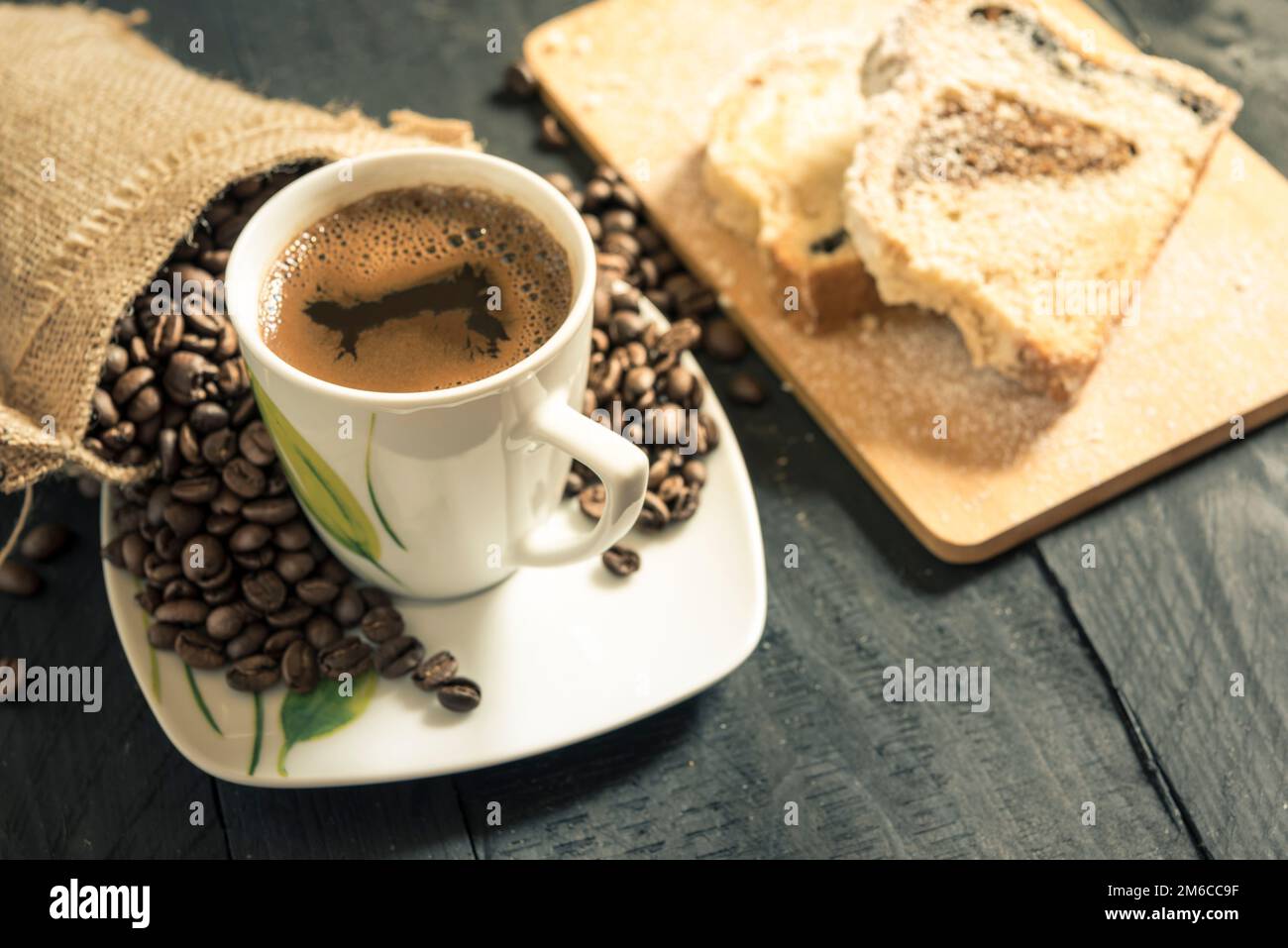 Cup of coffee and pound cake Stock Photo Alamy