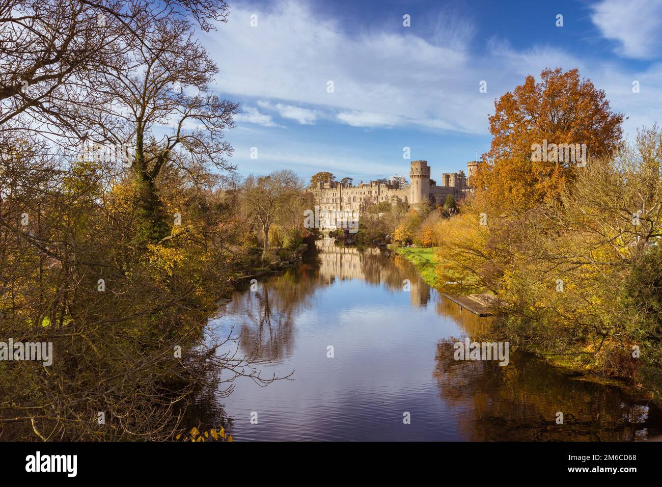 Warwick castle autumn Stock Photo
