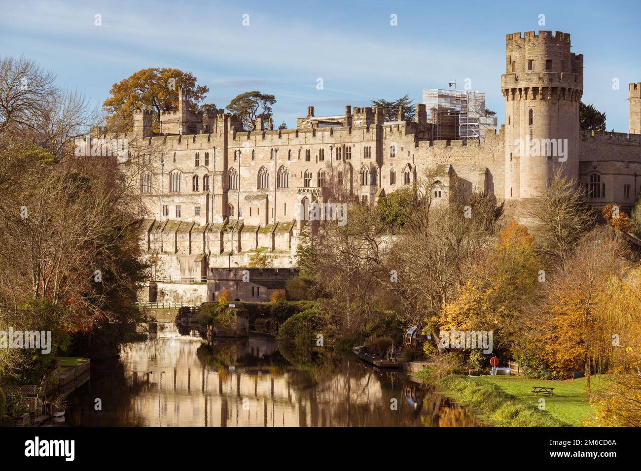 Warwick castle autumn Stock Photo