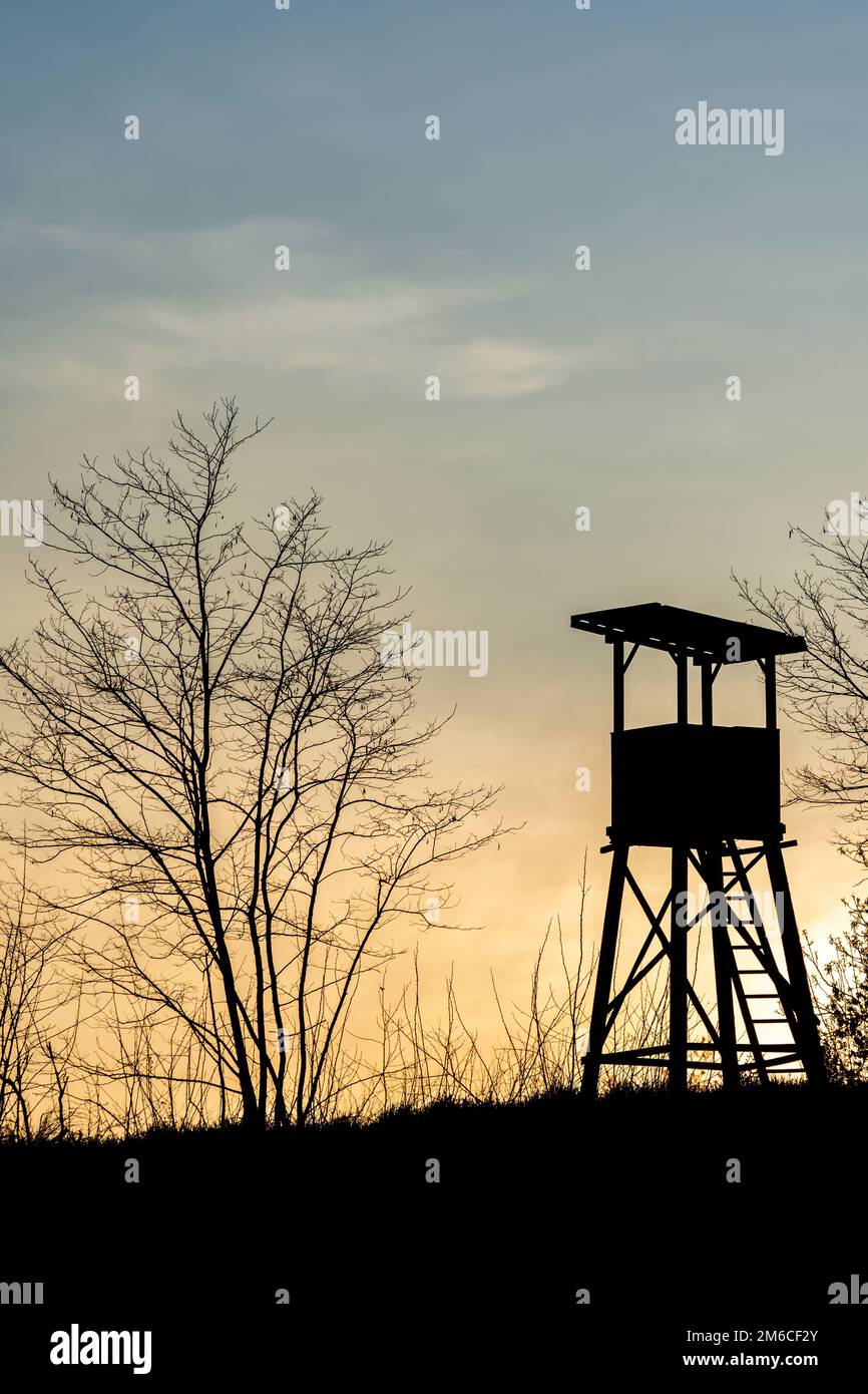 Watchtower silhouette hi-res stock photography and images - Alamy