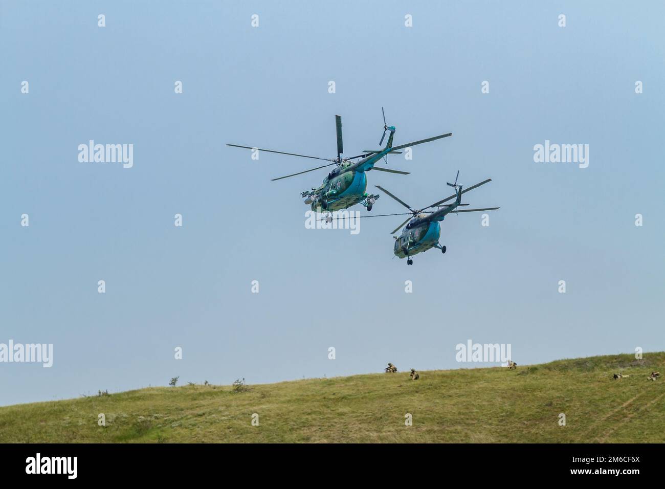 Two military helicopters Stock Photo - Alamy