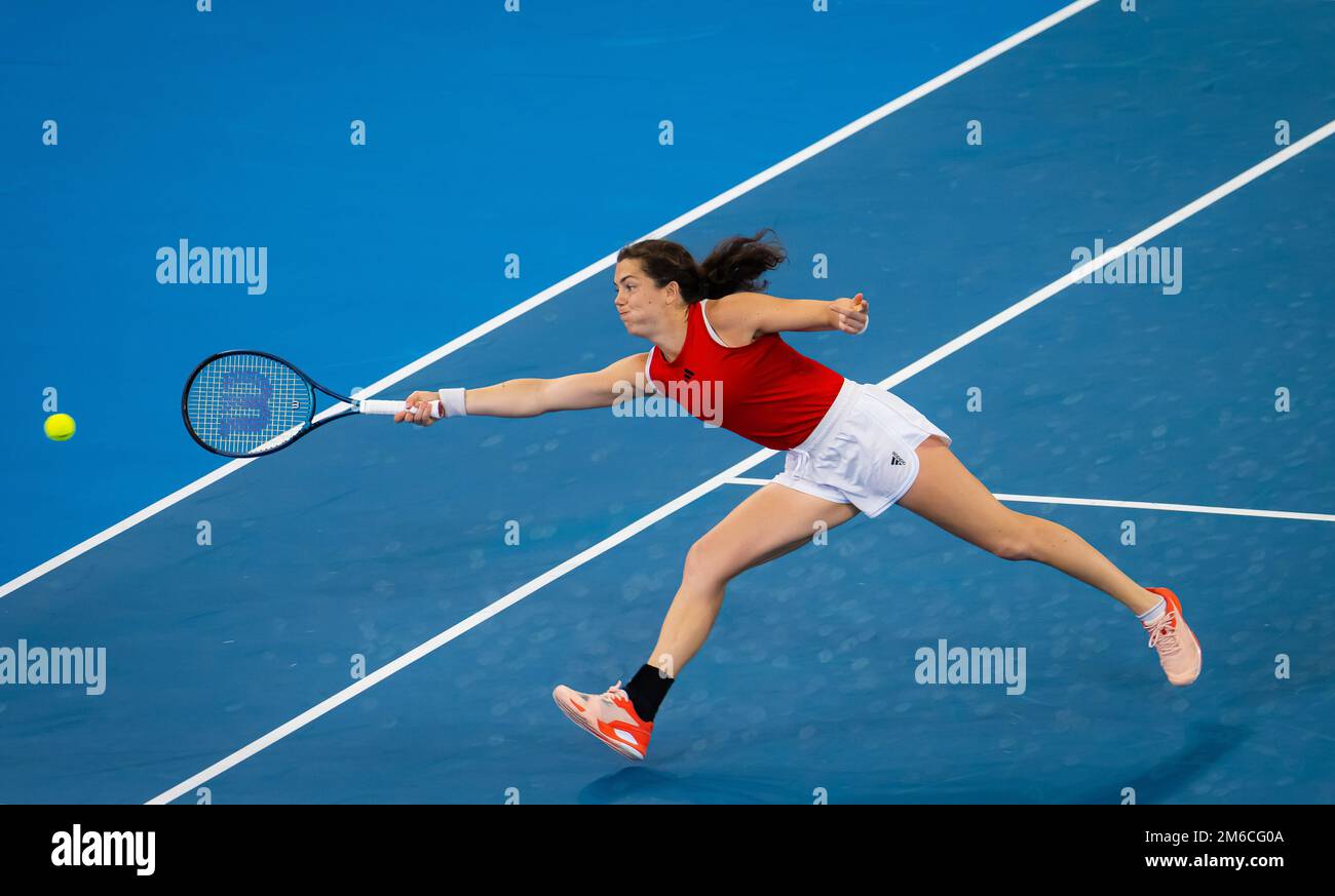 Ulrikke Eikeri of Norway during her second mixed doubles match at the 2023 United Cup Brisbane