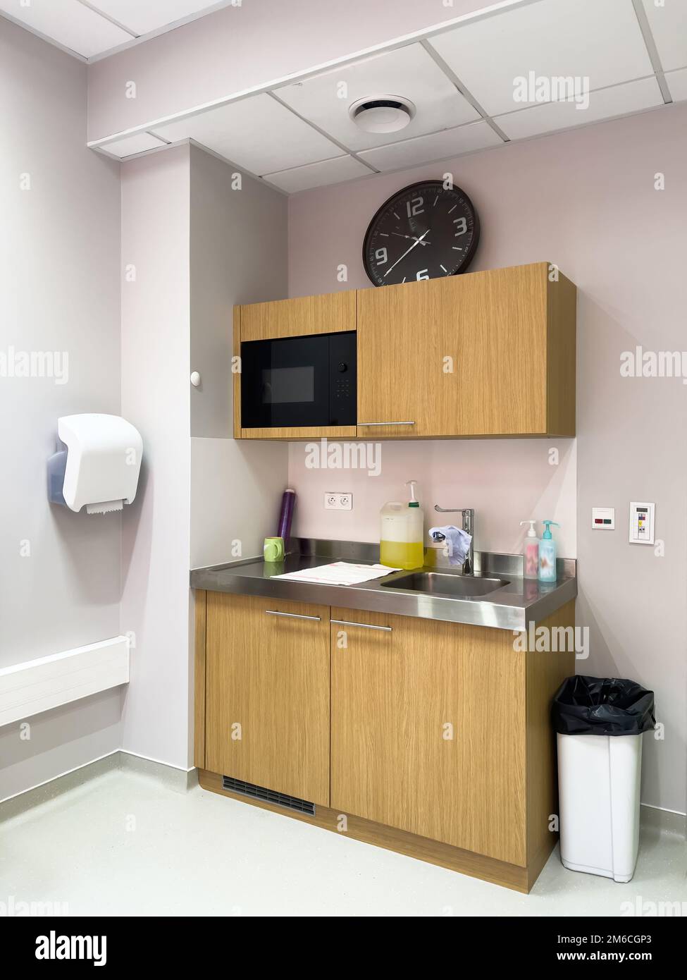 Modern small with microwave oven inside hospital waiting
