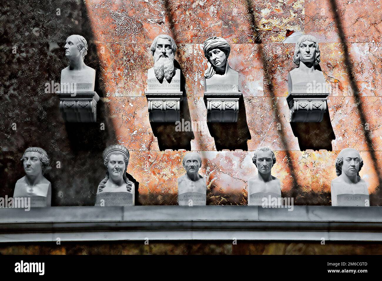 Group of busts in the Valhalla, Danube Valley, Bavaria, Germany Stock Photo