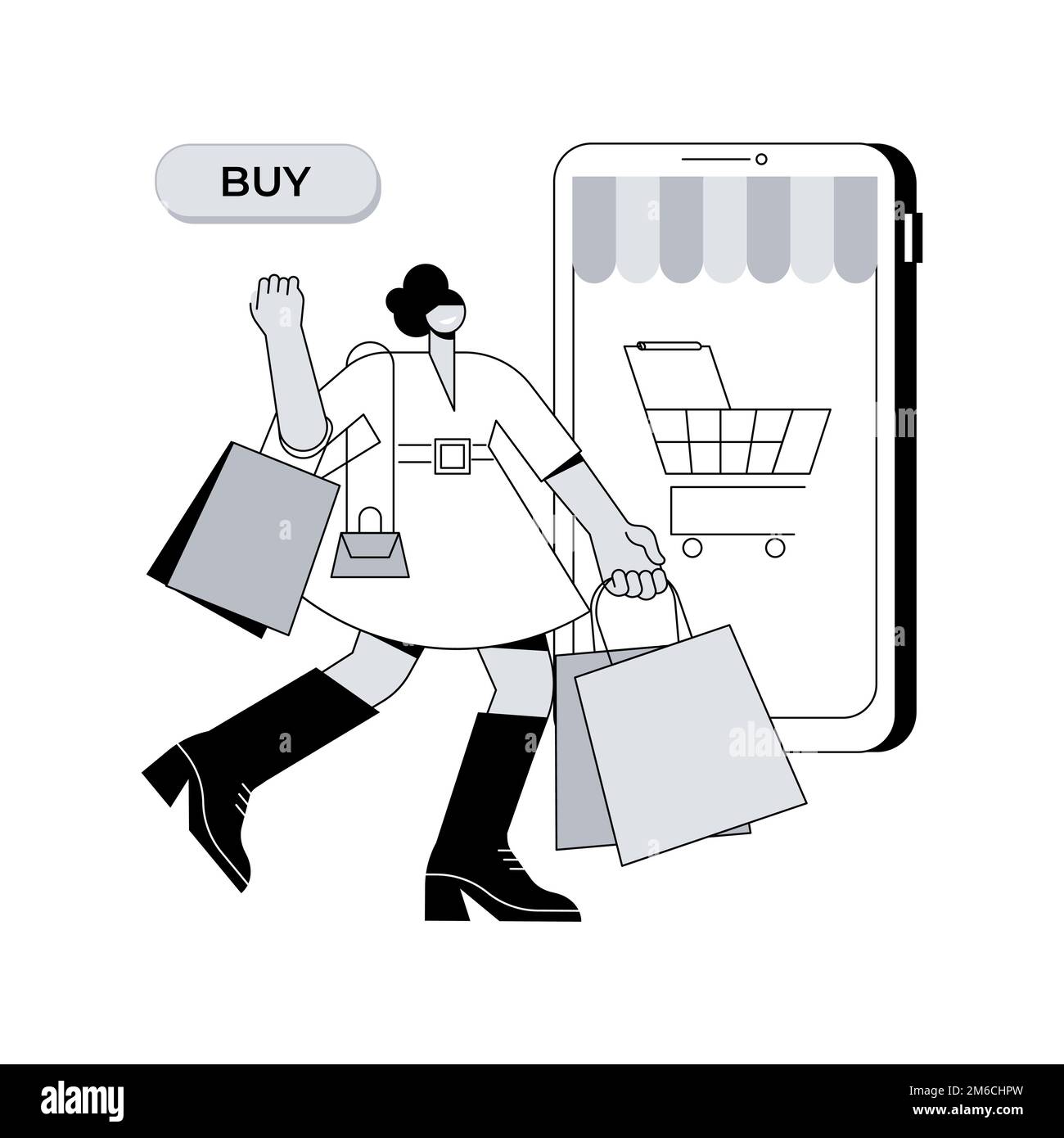 Consumer society abstract concept vector illustration. Consumption 