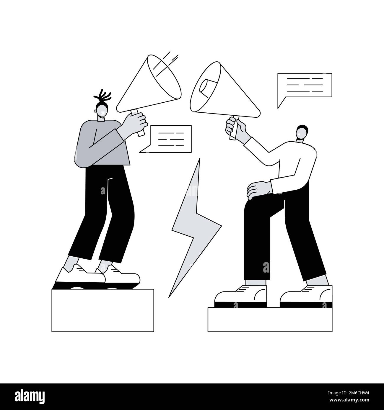 Communication gap abstract concept vector illustration. Information exchange, understanding