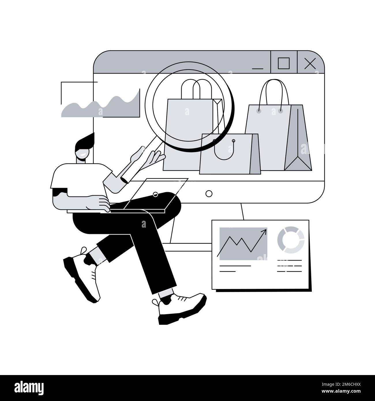 Market research studies abstract concept vector illustration. Explore