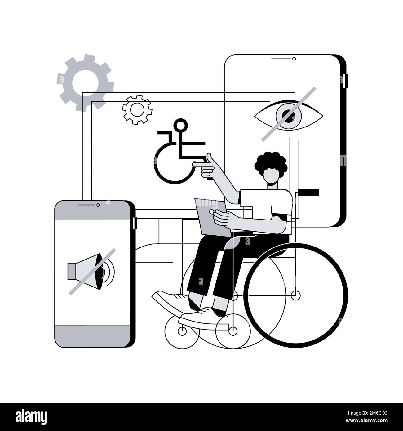 Electronic accessibility abstract concept vector illustration. Accessibility to websites
