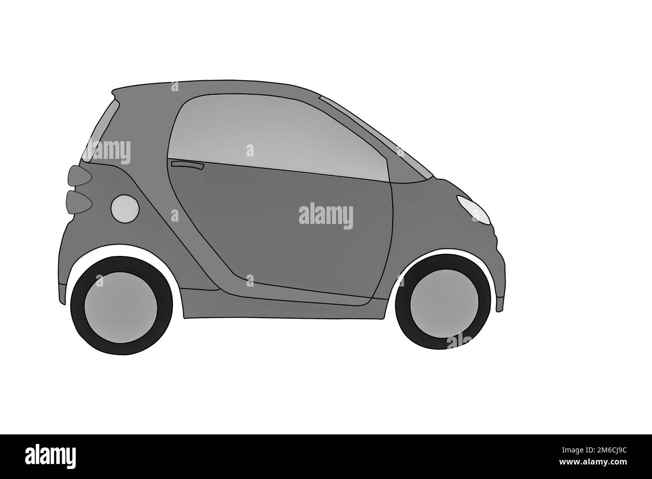 A car with two doors in grey tones on white background Stock Photo Alamy