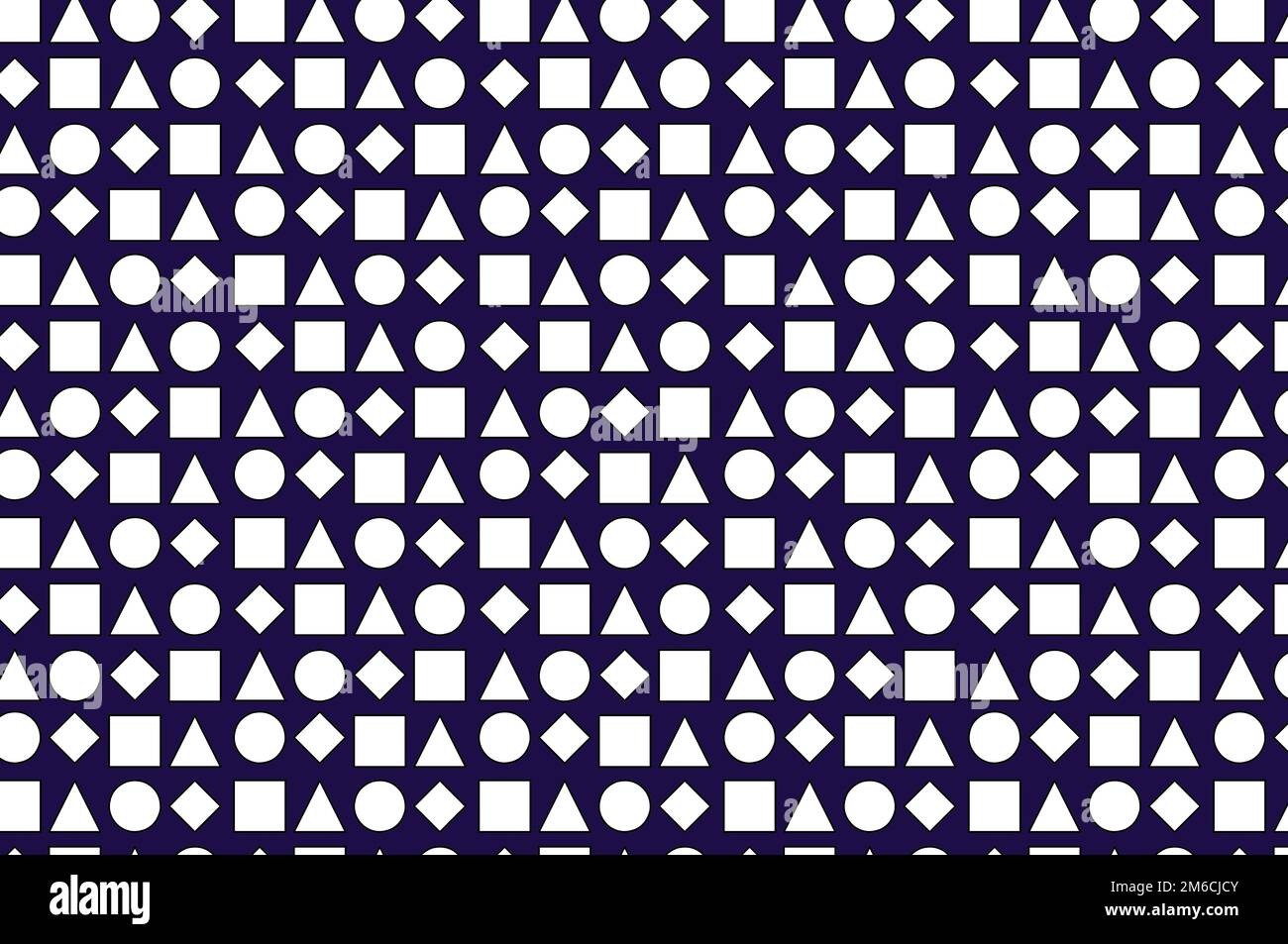 Seamless pattern of geometric shapes of different shapes on blue ...