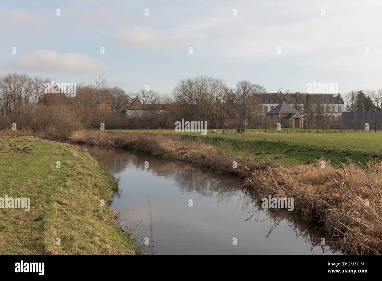 Small river in the countryside. Landscape Stock Photo