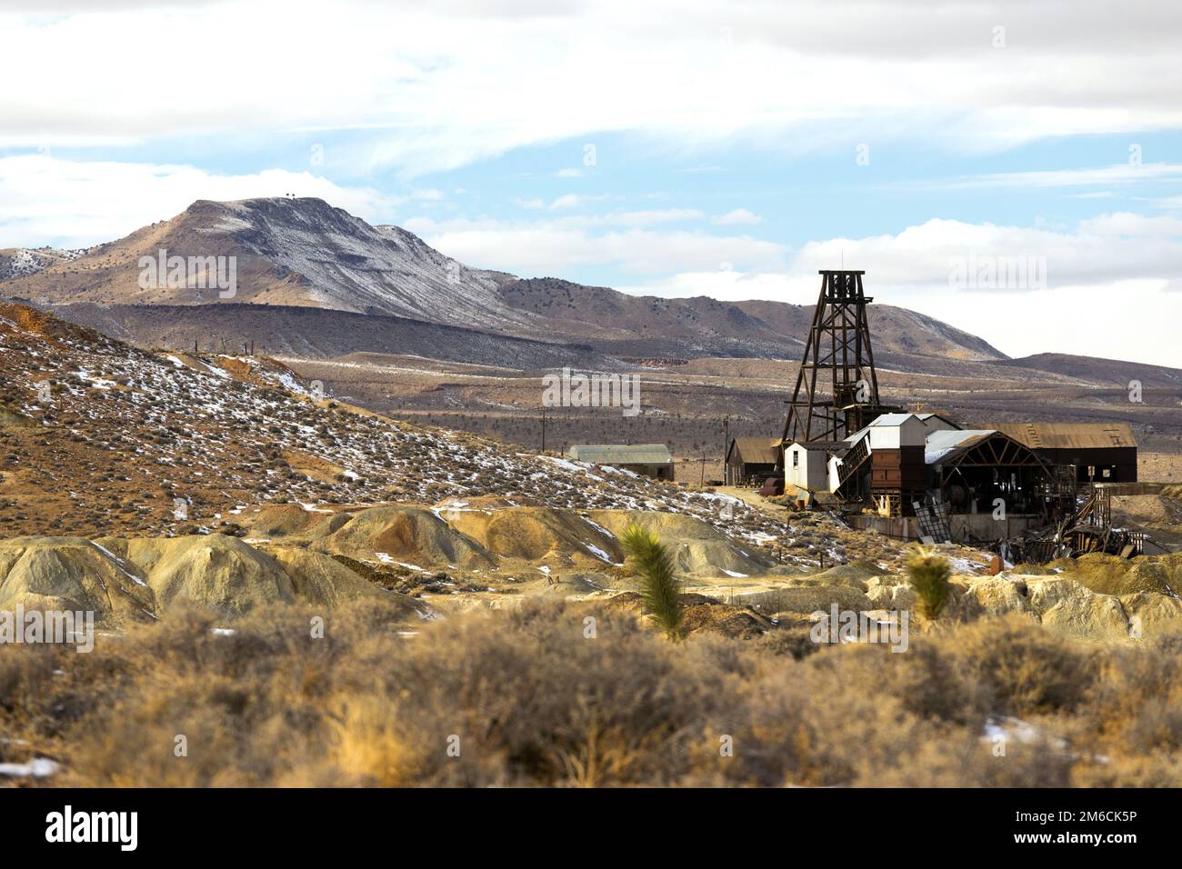 Abandoned Mine Shaft Nevada Territory Mountain Winter Stock Photo - Alamy