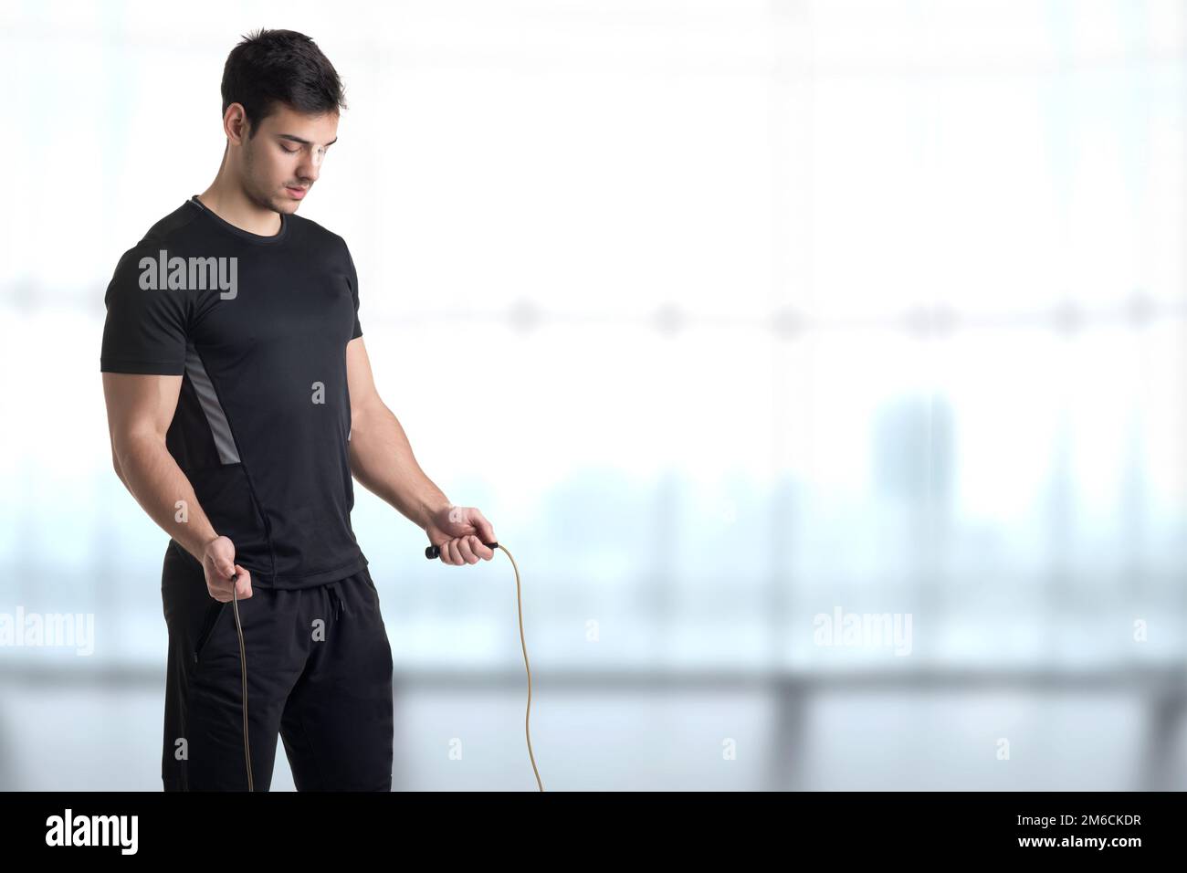 Fit Male Jumping Rope Stock Photo - Alamy