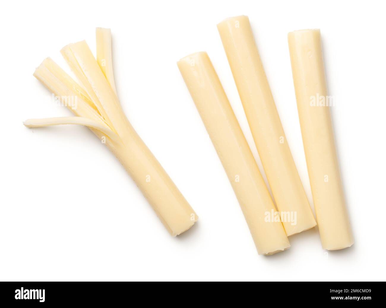 String Cheese Isolated on White Background Stock Photo Alamy