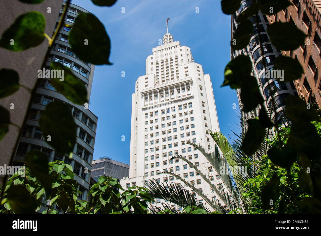 San Paolo, Brazil, iconic white tall skycraper in downtown Stock Photo