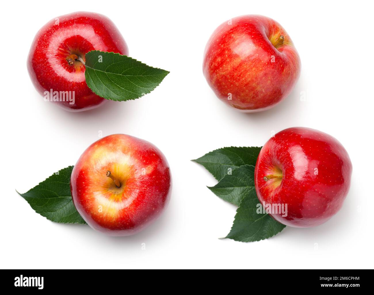 Red Apples Isolated on White Background Stock Photo