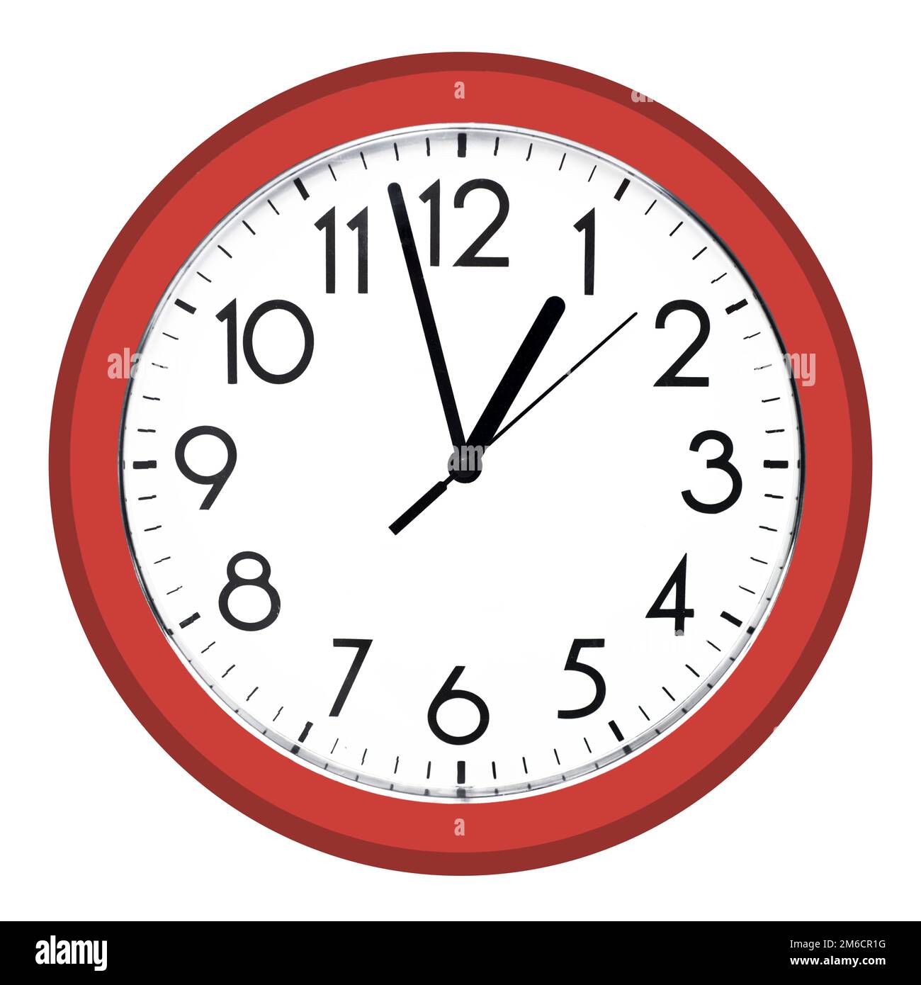 White wall clock. Isolated on white background Stock Photo - Alamy