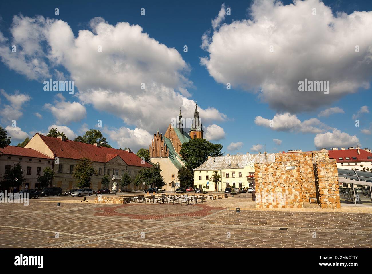 Main Square in Olkusz (Poland) Stock Photo