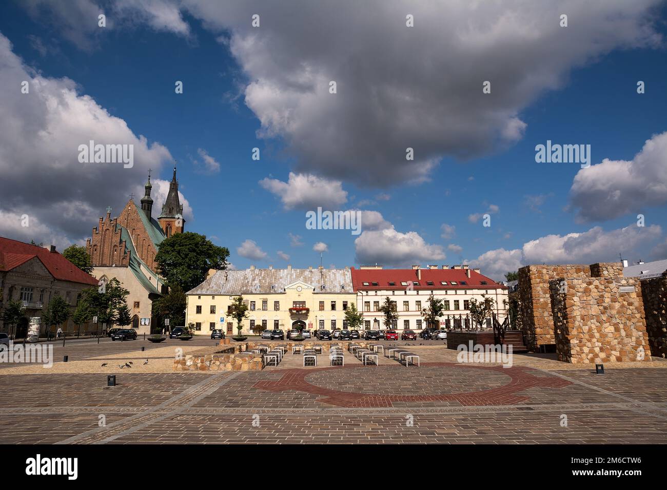 Main Square in Olkusz (Poland) Stock Photo