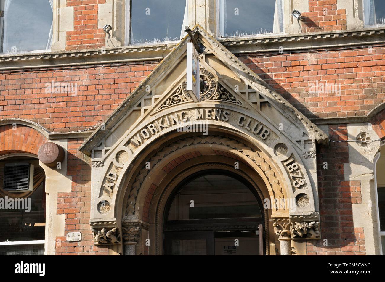 Exterior and entrance of a traditional Working Men's Club, Weymouth, Dorset, England, UK Stock Photo
