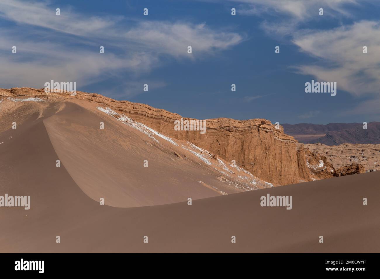 Dunes and rocks in Valle de la Luna, Atacama, Chile Stock Photo