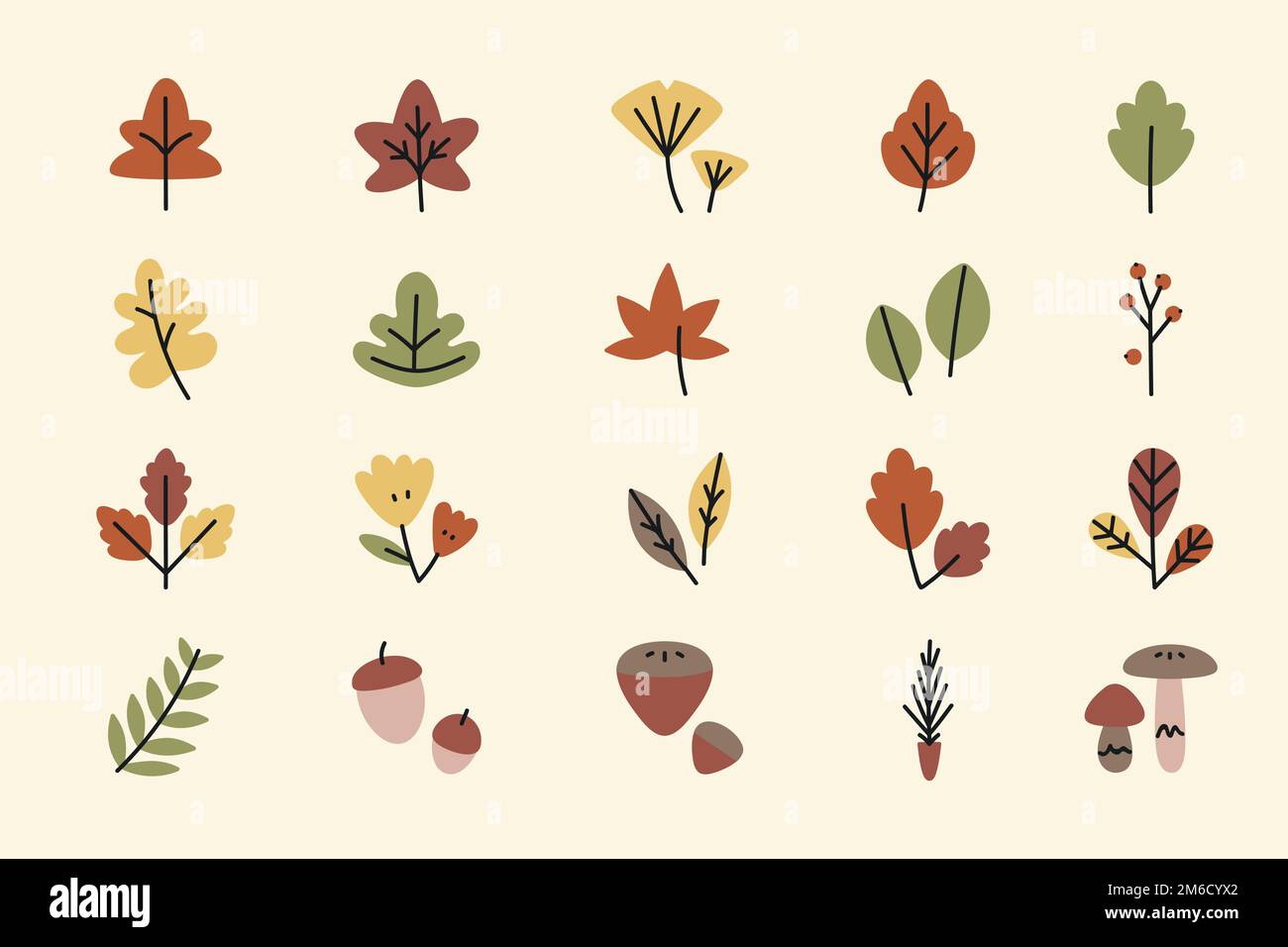 Colorful autumn leaves vector collection Stock Vector Image & Art - Alamy