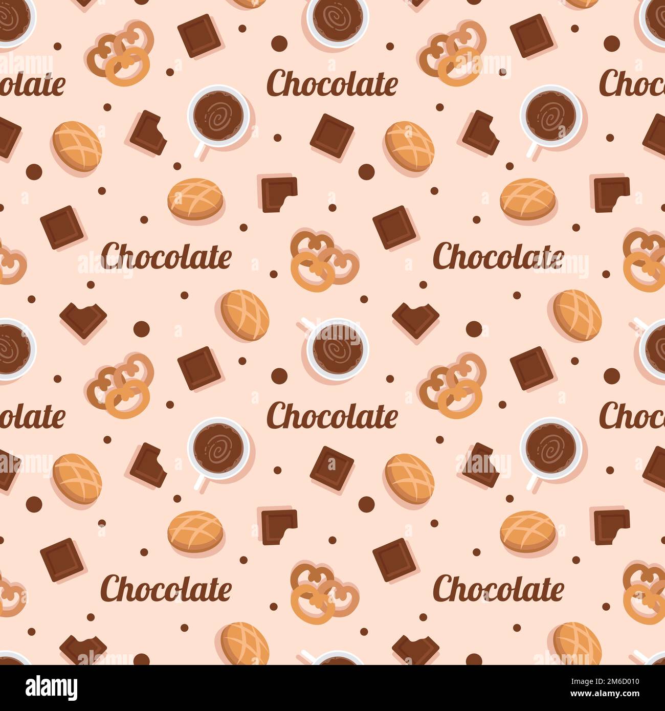 Chockolate Pattern Chocolate Seamless Pattern Design with Choco Decoration in Template ...