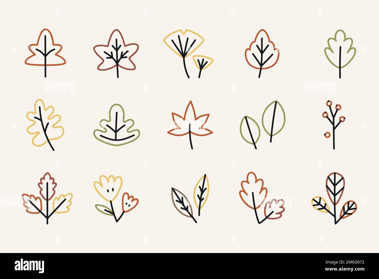 Colorful autumn leaves collection vector Stock Vector Image & Art - Alamy