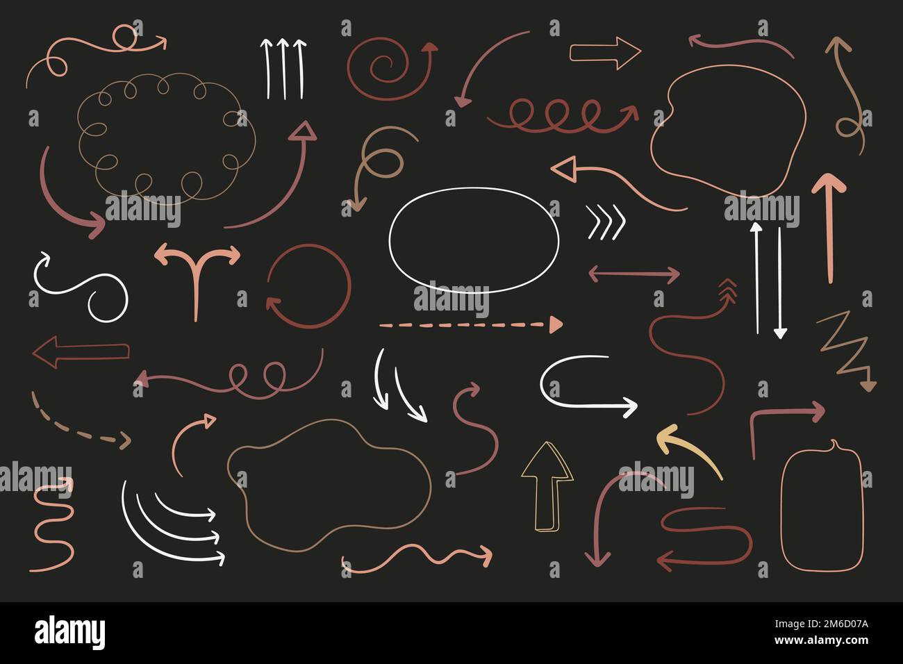 Arrow and speech bubble doodle vector collection Stock Vector