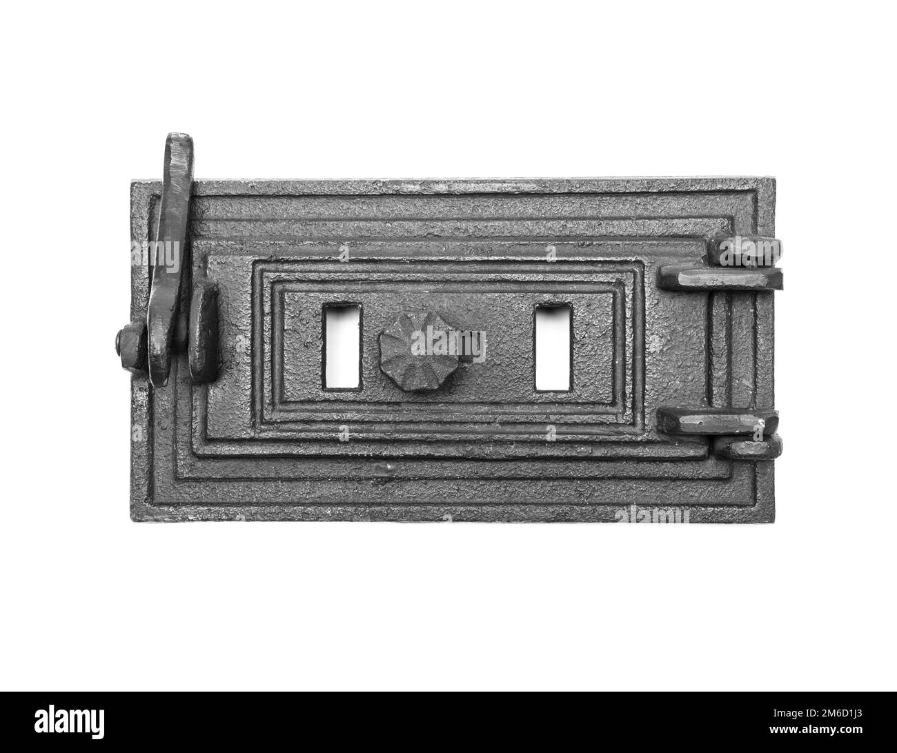 Closed steel furnace door isolated on white Stock Photo Alamy