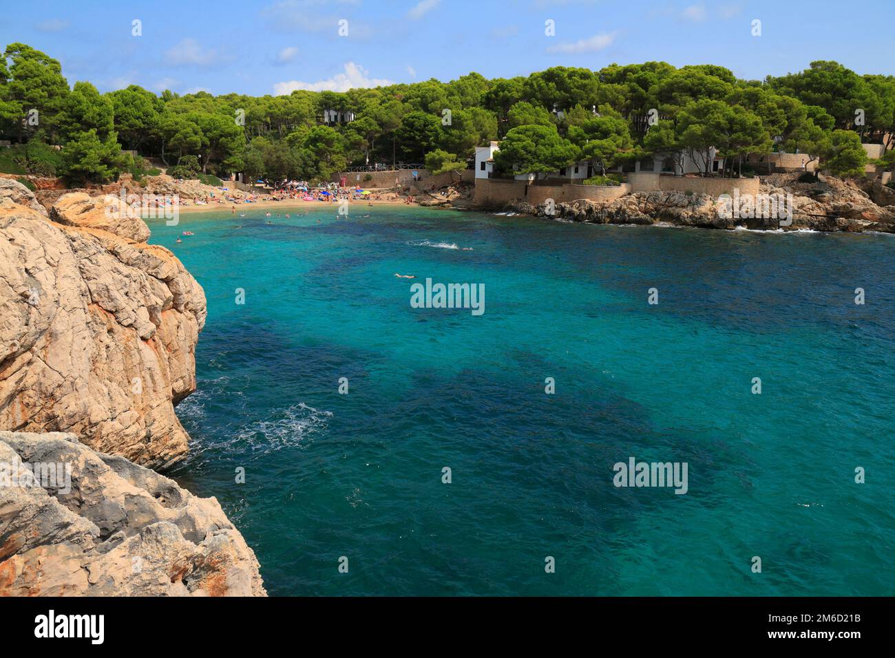 Beautiful beach with turquoise sea water, Cala Gat, Majorca, Spain Stock Photo