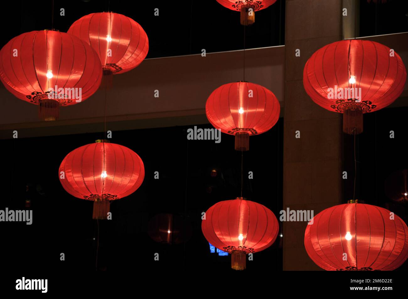 chinese lantern in the temple Stock Photo