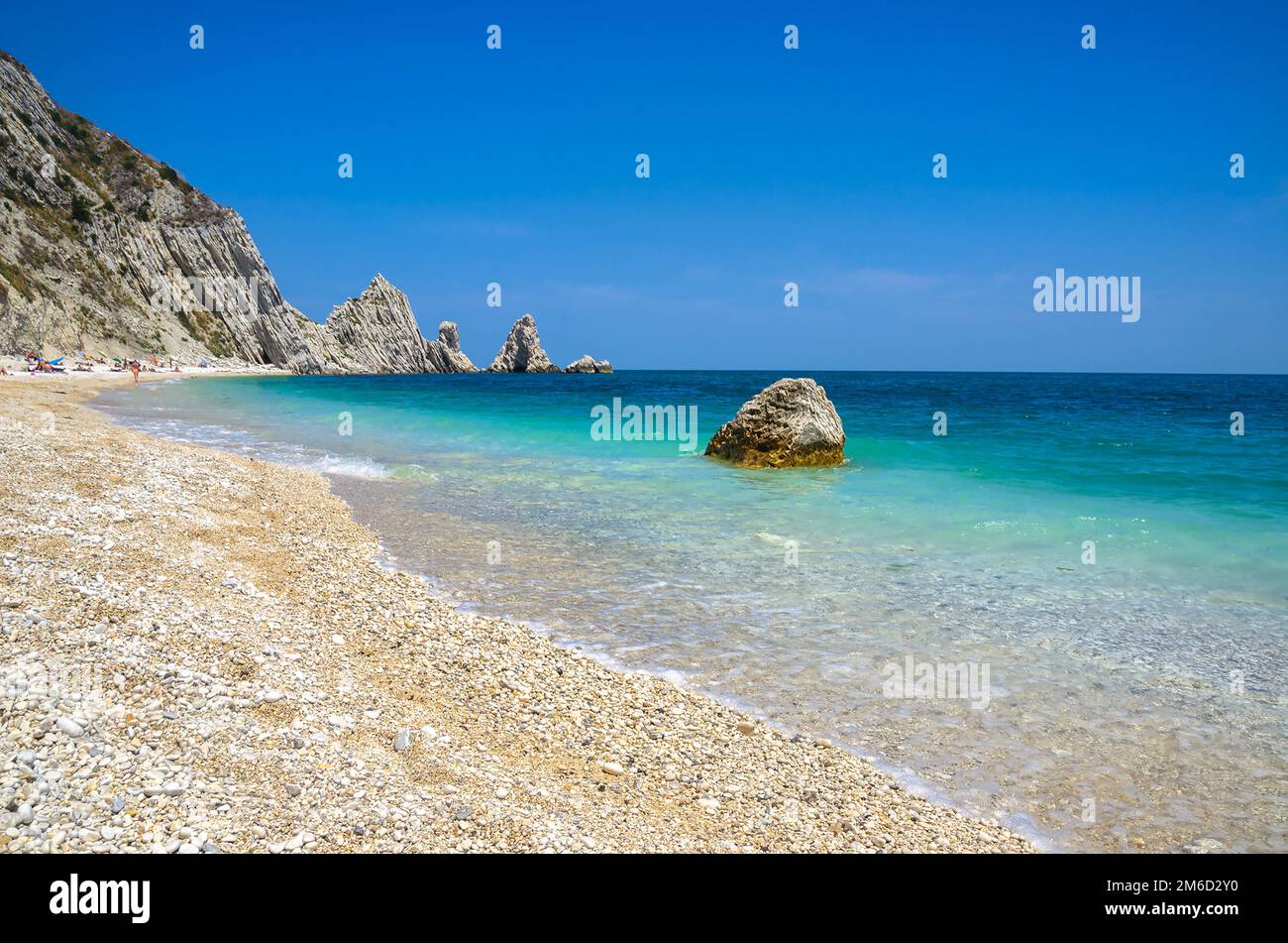 Due Sorelle beach riviera del Conero Numana Marche Ancona  adriatic sea Italy Stock Photo