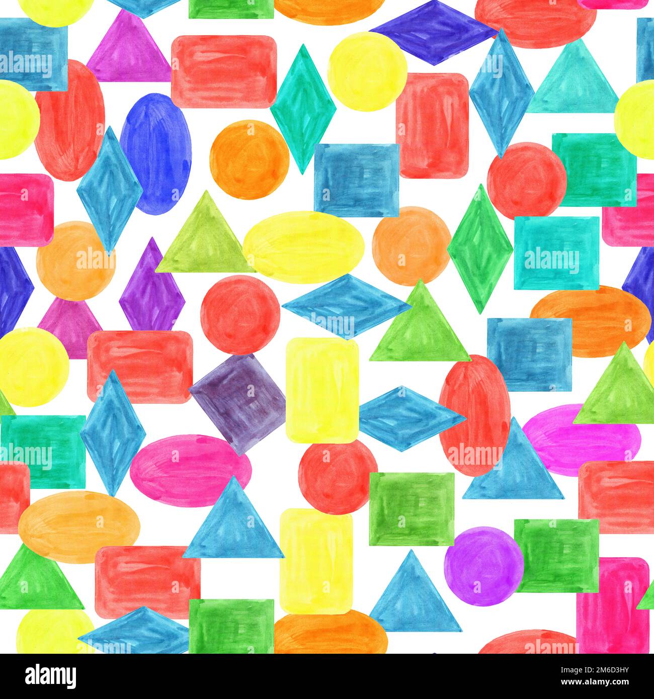 Hy Pattern Pattern of geometric shapes on a white background, watercolor Stock ...
