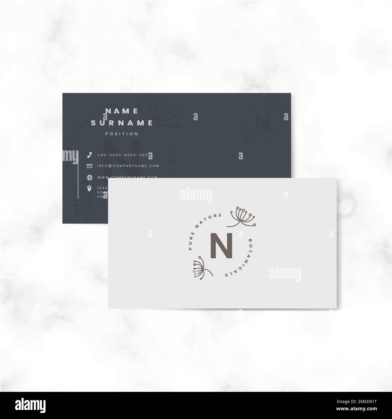 Botanical two sided name card vector Stock Vector Image & Art Alamy