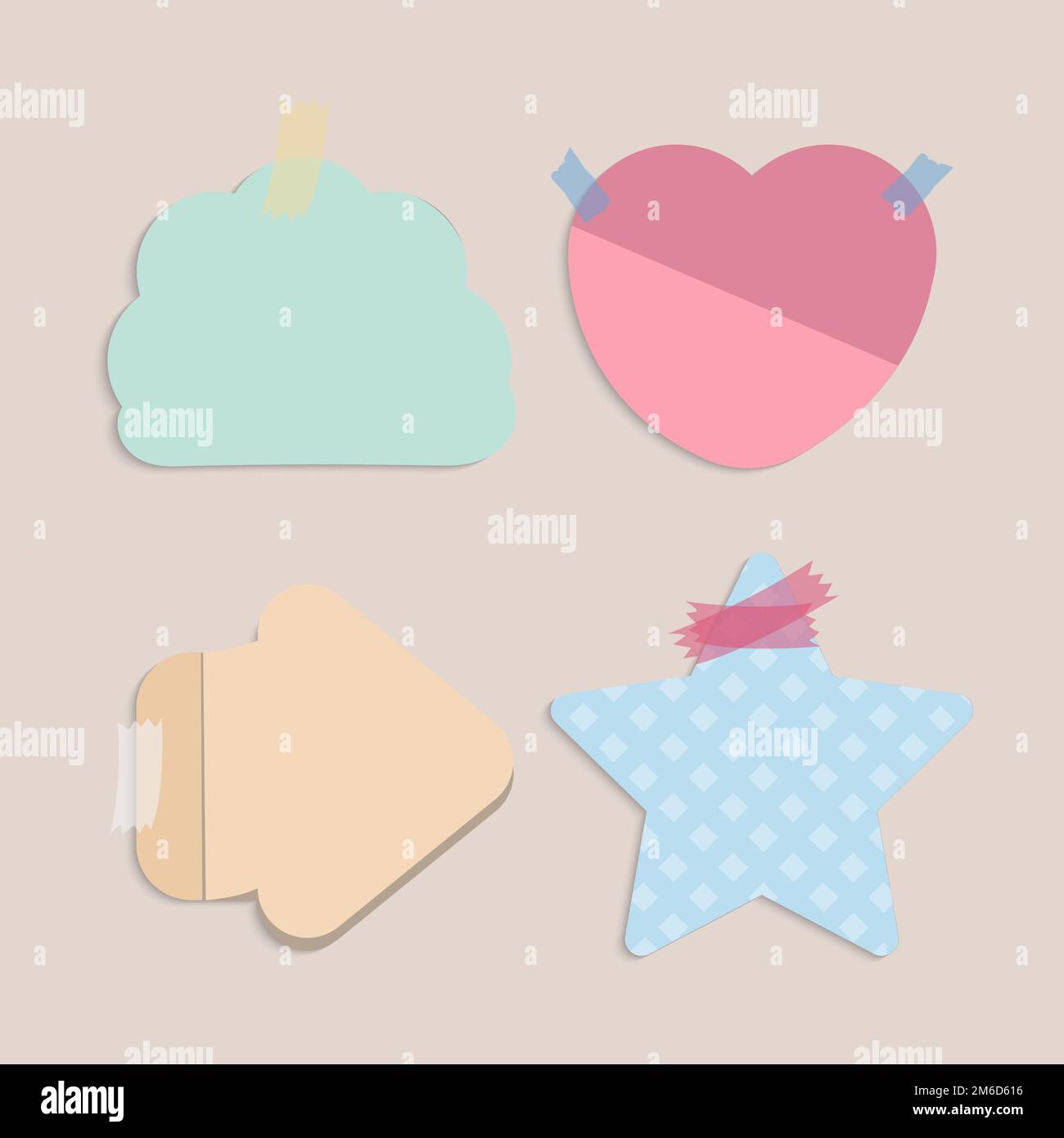 Colorful blank reminder notes vector set Stock Vector