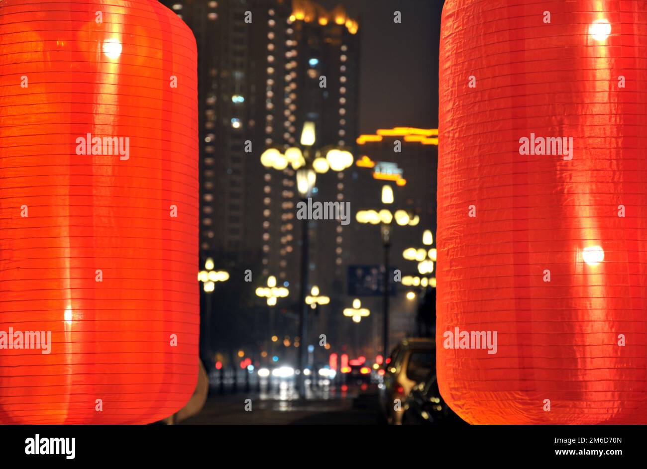 chinese lantern in the temple Stock Photo