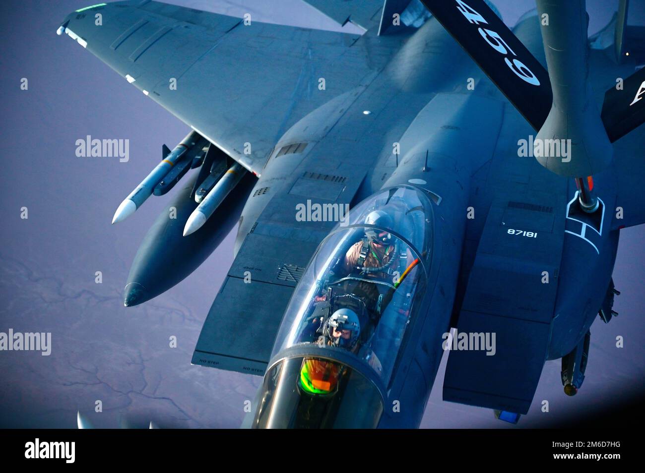 A U.S. Air Force F-15E Strike Eagle aircraft assigned to the 335th ...