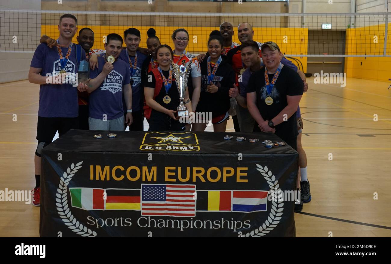 Bavaria’s 589th Brigade Support Battalion won the 2022 Installation Management Command-Europe Unit Level Volleyball Tournament April 22-24 at the Katterbach Fitness Center. Stock Photo