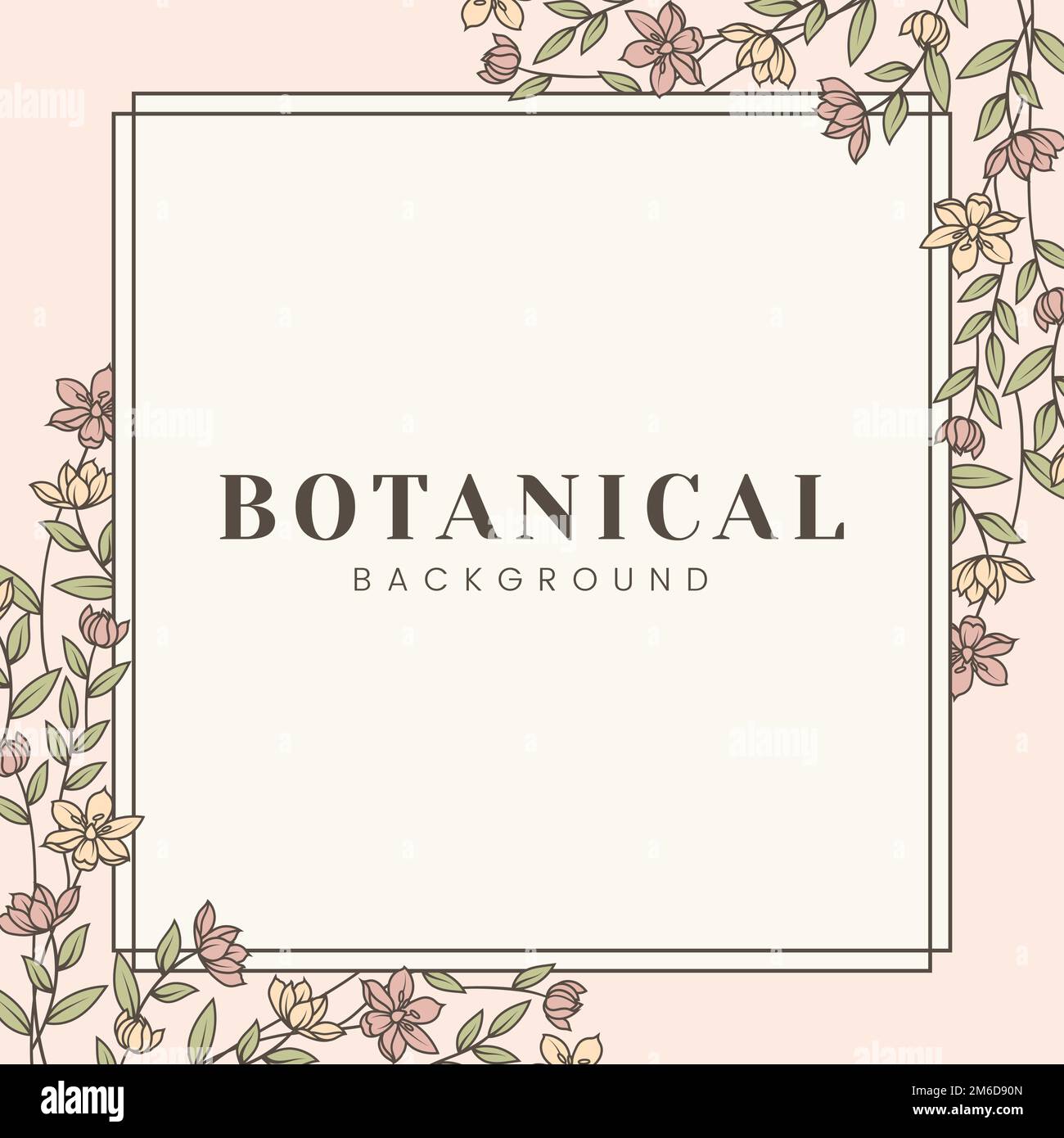 Botanical background with floral frame vector Stock Vector Image & Art ...