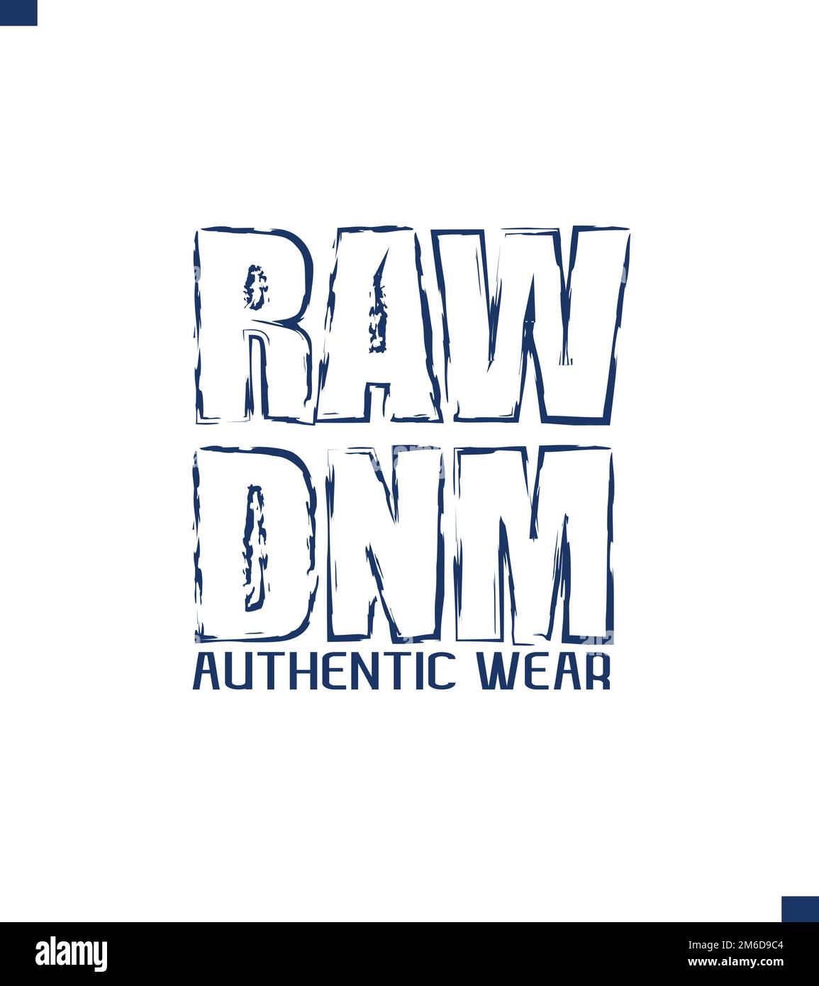 RAW DNM Authentic Wear Banner Vector T-Shirt and Apparel Trendy Design Stock Vector