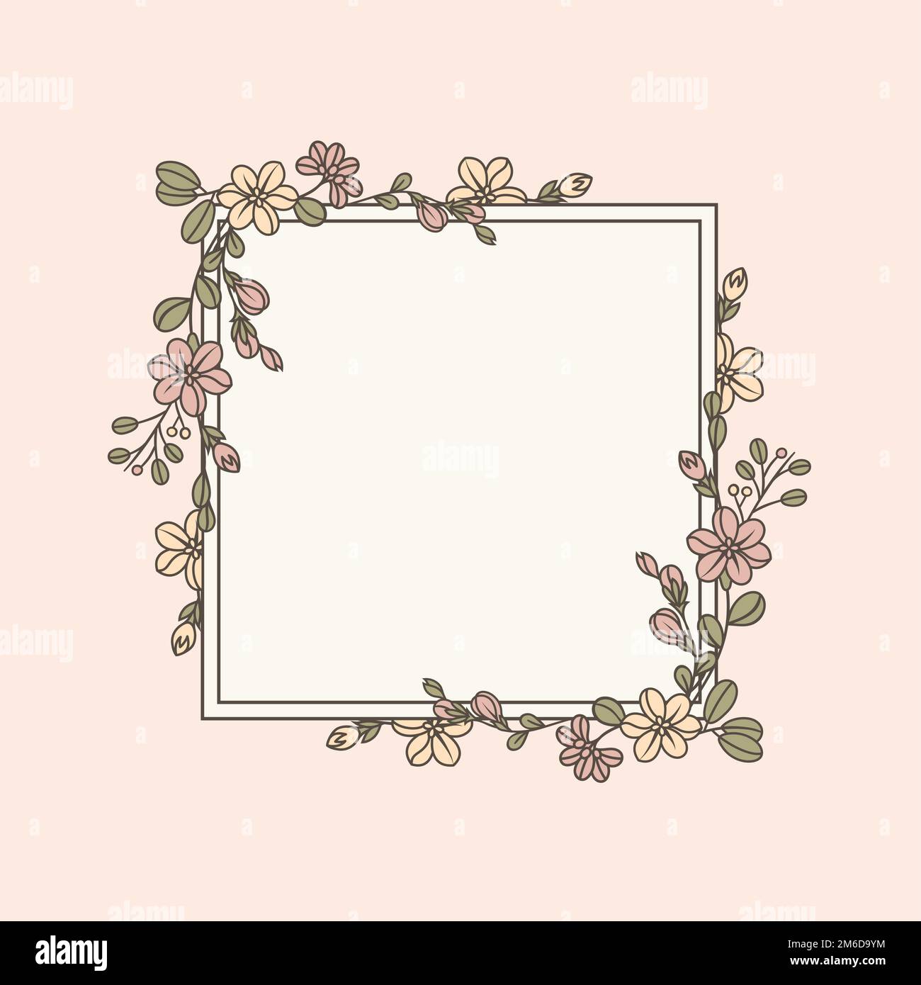 Frame decorated with flowers vector Stock Vector