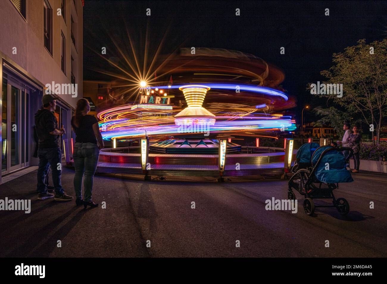 Carousel at the Kilbi, fair in Malters, Lucerne, Switzerland, Europe Stock Photo